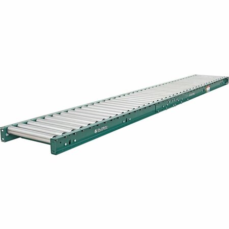 GLOBAL INDUSTRIAL 10ft Straight Roller Conveyor, 15in Between Frame, 4-1/2in Roller Centers 293200